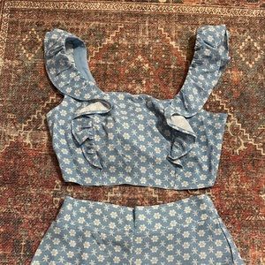 Tie Back Ruffle Sleeve Top